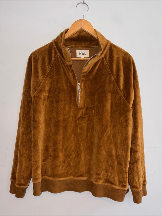 Madewell Tops - MADEWELL MWL Velour Half Zip Pullover sz L